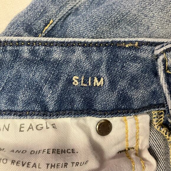 American Eagle Mens N(E)XT Level Airflex Light Distressed Slim Jeans Size 30x30 - Picture 6 of 10